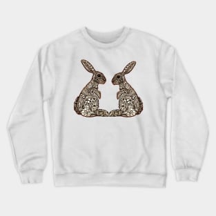 Tribal Bundoodle - intricate Rabbit Design Crewneck Sweatshirt